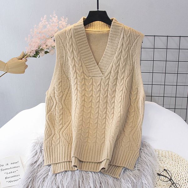 new vest women solid short loose trendy korean style sleeveless knitted v-neck all-match female coats simple leisure outwear, Black;white
new vest women solid short loose trendy korean style sleeveless knitted v-neck all-match female coats simple leisure outwear, Black;white