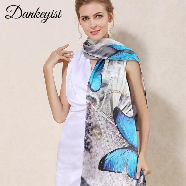 scarves dankeyisi 100% pure silk scarf women bandana long print mulberry female beach shawls wraps, Blue;gray
scarves dankeyisi 100% pure silk scarf women bandana long print mulberry female beach shawls wraps, Blue;gray