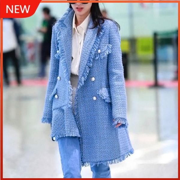 women's wool & blends hem loose casual coats female 2021 autumn clothing tweed coat for women v neck long sleeve patchwork tassel asymm, Black
women's wool & blends hem loose casual coats female 2021 autumn clothing tweed coat for women v neck long sleeve patchwork tassel asymm, Black