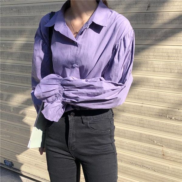 women's blouses & shirts women korean puff sleeves minimalist cotton 2021 all match elegance streetwear solid chic gentle basic, White
women's blouses & shirts women korean puff sleeves minimalist cotton 2021 all match elegance streetwear solid chic gentle basic, White