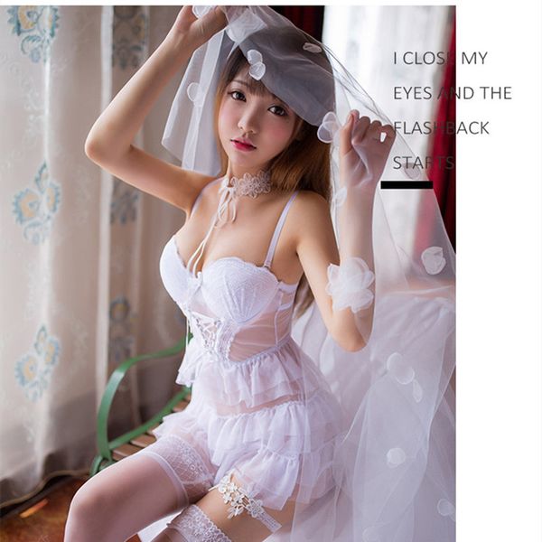 set lingerie uniform temptation see-through lace steel ring body shaping cotton pad nightdress sets, Black;white
set lingerie uniform temptation see-through lace steel ring body shaping cotton pad nightdress sets, Black;white