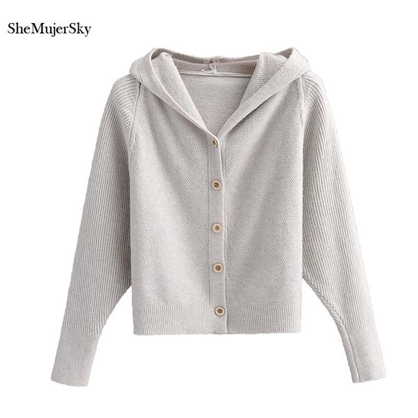 women's knits & tees shemujersky women v-neck single breasted sweaters hooded knitted gray cardigans 2021 casaco feminino, White
women's knits & tees shemujersky women v-neck single breasted sweaters hooded knitted gray cardigans 2021 casaco feminino, White