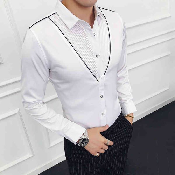 men's casual shirts male social shirt, shirt plied in the form of v fashion design with long sleeve, wedding dress pkpn, White;black
men's casual shirts male social shirt, shirt plied in the form of v fashion design with long sleeve, wedding dress pkpn, White;black