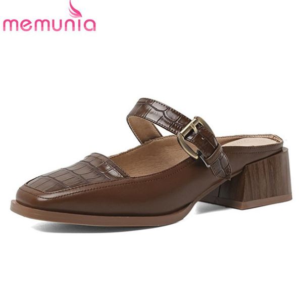 slippers memunia 2021 genuine leather shoes women slipper square toe buckle comfortable heel casual ladies, Black
slippers memunia 2021 genuine leather shoes women slipper square toe buckle comfortable heel casual ladies, Black