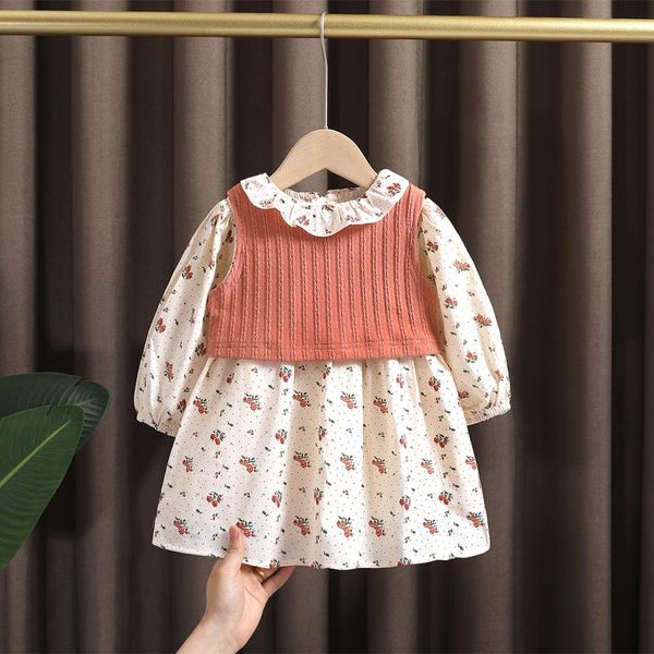 girl's dresses spring baby girl clothes outfit floral dress knitted vest sets for 1 2 3 5 6 year birthday kids princess, Red;yellow
girl's dresses spring baby girl clothes outfit floral dress knitted vest sets for 1 2 3 5 6 year birthday kids princess, Red;yellow