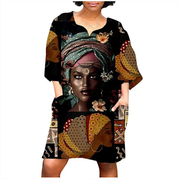 colorful above knee fashion women dress african vintage print middle sleeve v neck casual mini straight loose harajuku dresses, Black;gray
colorful above knee fashion women dress african vintage print middle sleeve v neck casual mini straight loose harajuku dresses, Black;gray