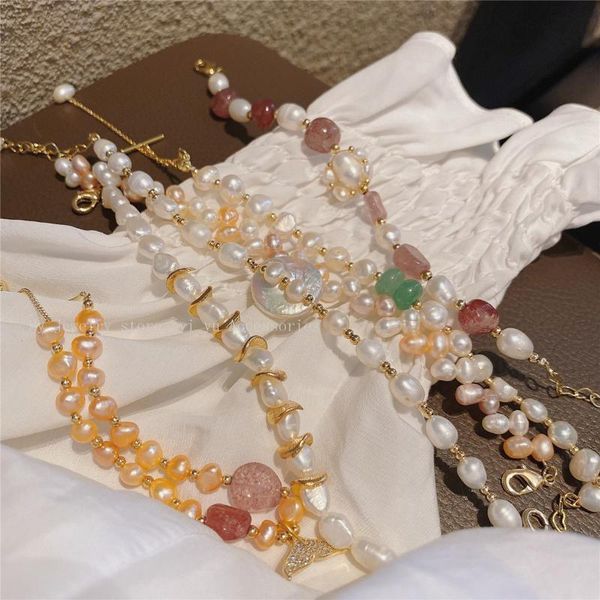 beaded, strands korean baroque freshwater pearl metal bracelet combination temperament circle jewelry, Black
beaded, strands korean baroque freshwater pearl metal bracelet combination temperament circle jewelry, Black