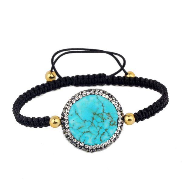 charm bracelets handmade jewelry round natural blue turquoises stone black white rhinestone with copper bead rope macrame bracelet women, Golden;silver
charm bracelets handmade jewelry round natural blue turquoises stone black white rhinestone with copper bead rope macrame bracelet women, Golden;silver