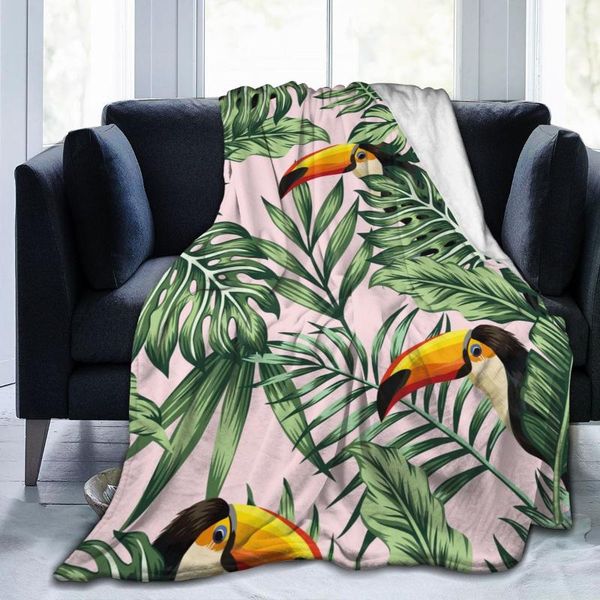 soft fleece blanket jungle palm monstera leaves with toucan sofa plaid throw 3 size light thin mechanical wash flannel blankets 
soft fleece blanket jungle palm monstera leaves with toucan sofa plaid throw 3 size light thin mechanical wash flannel blankets