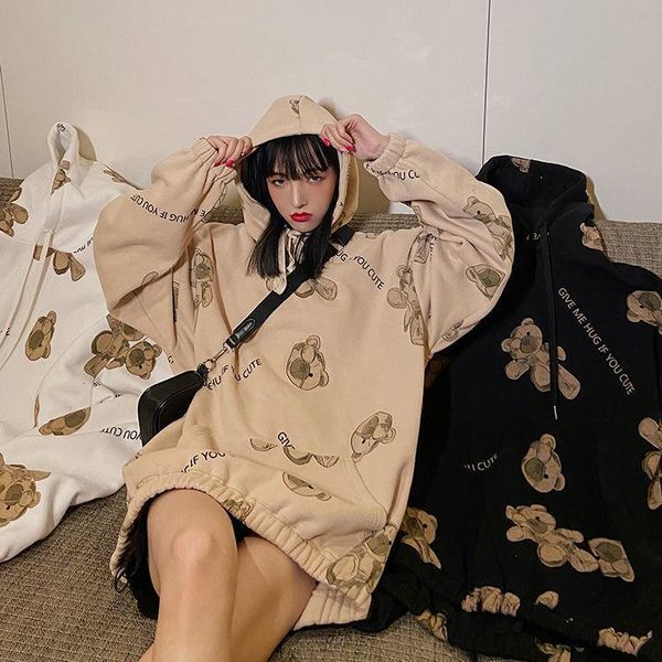women's t-shirt 2021 autumn ins kawaii korea print bear sweatshirt hooded long-sleeved pockets women loose harajuku fashion shirt, White
women's t-shirt 2021 autumn ins kawaii korea print bear sweatshirt hooded long-sleeved pockets women loose harajuku fashion shirt, White