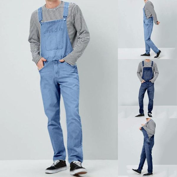 men's pants jeans casual solid denim overalls full length pocket button drawstring trousers fashion streetwear, Black
men's pants jeans casual solid denim overalls full length pocket button drawstring trousers fashion streetwear, Black