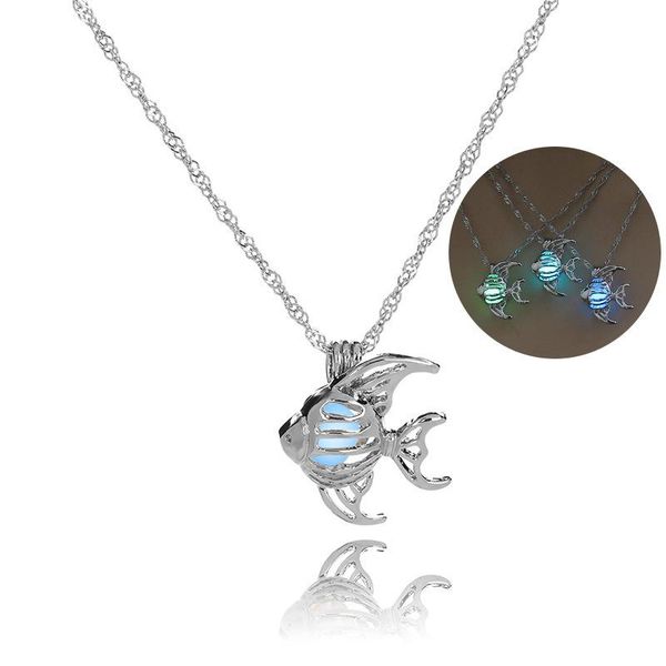 chains glow in the dark summer beach ocean necklace luminous fish necklaces for woman hollow pendant night light accessories party gift, Silver
chains glow in the dark summer beach ocean necklace luminous fish necklaces for woman hollow pendant night light accessories party gift, Silver