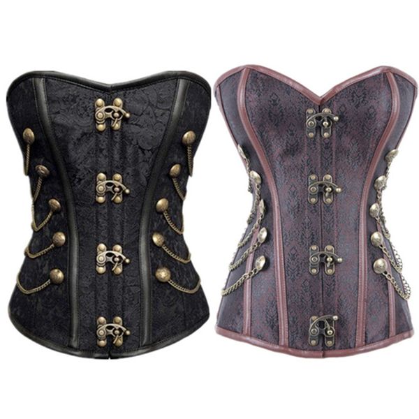 Woman Bustiers 2016 Steampunk Corset Waist Trainer Corsets Bustiers Gothic Women Corselet Steel Bone Corset Plus Size Black Brown Bodice, Black;white
Woman Bustiers 2016 Steampunk Corset Waist Trainer Corsets Bustiers Gothic Women Corselet Steel Bone Corset Plus Size Black Brown Bodice, Black;white