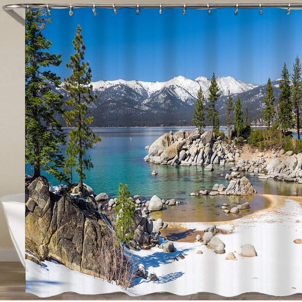 shower curtain set with 12 hooks,lake tahoe,decorative bath curtain modern bathroom accessories,machine washable,72" x 72"
shower curtain set with 12 hooks,lake tahoe,decorative bath curtain modern bathroom accessories,machine washable,72" x 72"
