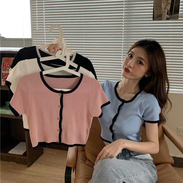 women's t-shirt women simple knitted cardigan female slim o neck short sleeve summer clothing, White
women's t-shirt women simple knitted cardigan female slim o neck short sleeve summer clothing, White
