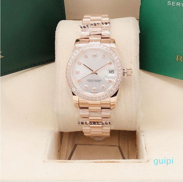 fashion sapphire mirror 31mm womens watches ladies dress stainless steel watch with date diamond ring automatic mechanical, Slivery;brown
fashion sapphire mirror 31mm womens watches ladies dress stainless steel watch with date diamond ring automatic mechanical, Slivery;brown