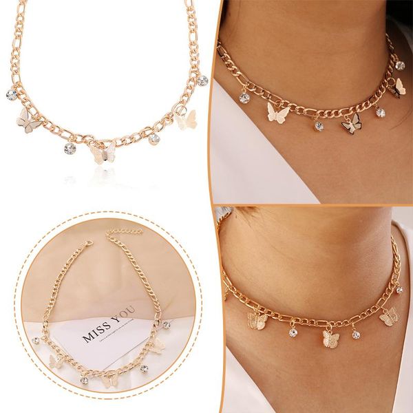 chains ly boho rhinestone butterfly pendant necklace for women girls choker chain jewelry gift, Silver
chains ly boho rhinestone butterfly pendant necklace for women girls choker chain jewelry gift, Silver