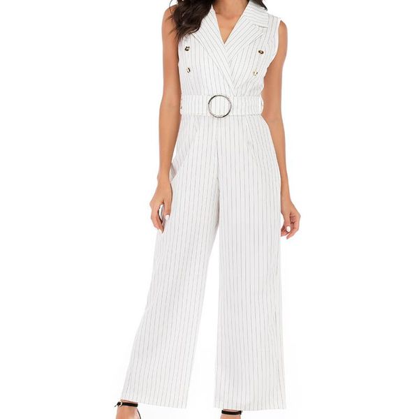 women's jumpsuits & rompers elegant jumpsuit women summer 2021 sleeveless striped wide leg notched collar playsuit sashes offive wear, Black;white
women's jumpsuits & rompers elegant jumpsuit women summer 2021 sleeveless striped wide leg notched collar playsuit sashes offive wear, Black;white
