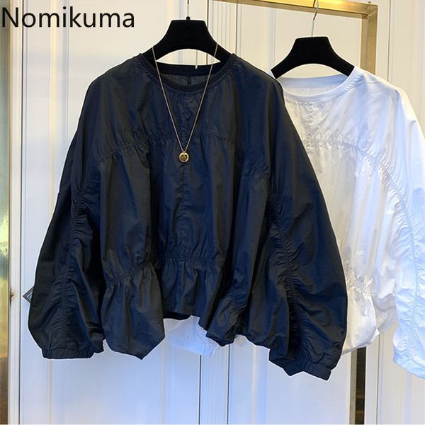 nomikuma spring summer blouse shirt korean pleated puff sleeve o-neck causal solid pullover blusas femininas 6f908 210427, White
nomikuma spring summer blouse shirt korean pleated puff sleeve o-neck causal solid pullover blusas femininas 6f908 210427, White