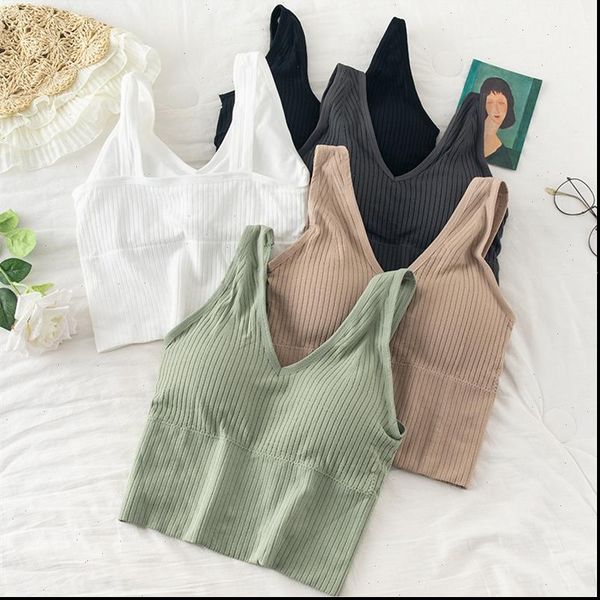 sports crop seamless women camis underwear removable padded camisole femme lingerie intimates, White
sports crop seamless women camis underwear removable padded camisole femme lingerie intimates, White