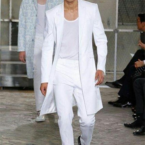 men's suits & blazers long jacket white trousers groom tuxedos wedding suit for men peaked lapel man 2 pcs coat pants prom party costum, White;black
men's suits & blazers long jacket white trousers groom tuxedos wedding suit for men peaked lapel man 2 pcs coat pants prom party costum, White;black