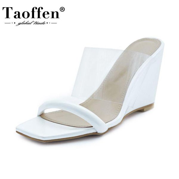 taoffen genuine leather sandals summer wedges shoes thick high heels clear transparent party lady footwear size 34-40, Black
taoffen genuine leather sandals summer wedges shoes thick high heels clear transparent party lady footwear size 34-40, Black