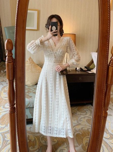 casual dresses french retro puff sleeve lace slim floral dress cottagecore women elegant fashion v neck high waist long pullover, Black;gray
casual dresses french retro puff sleeve lace slim floral dress cottagecore women elegant fashion v neck high waist long pullover, Black;gray