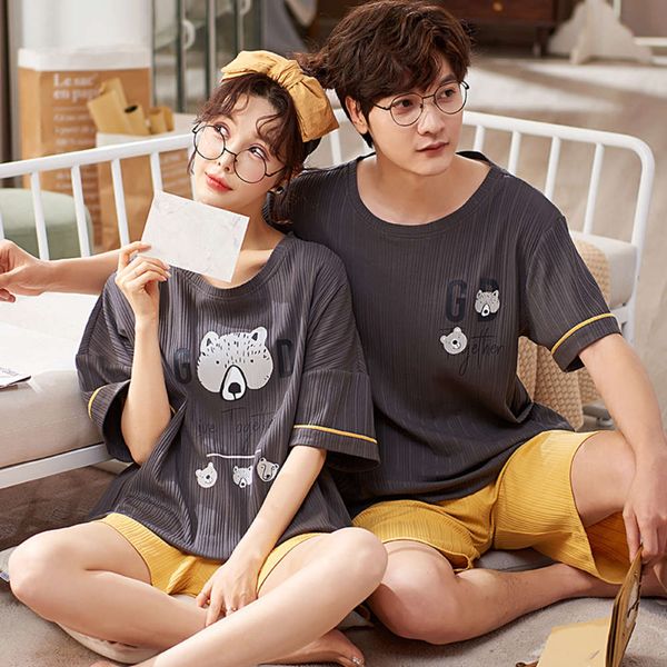 pair pyjamas sets summer kawaii sweet little bear cartoon women nightgown leisure katoen plus size short mouwen men homewear, Black;brown
pair pyjamas sets summer kawaii sweet little bear cartoon women nightgown leisure katoen plus size short mouwen men homewear, Black;brown