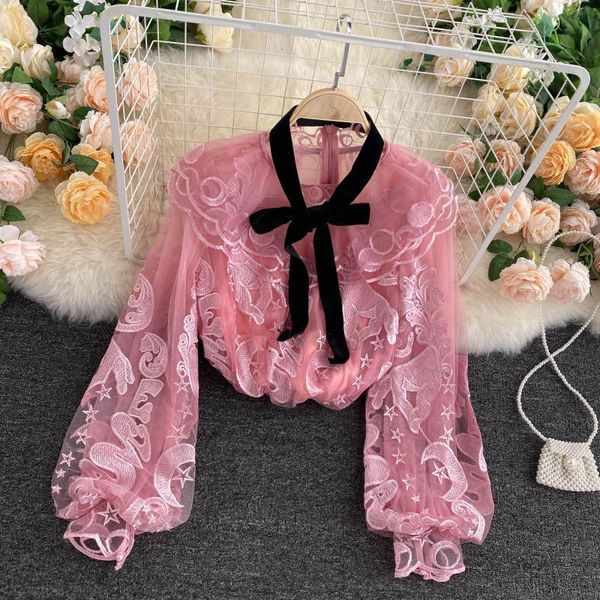 french retro blouse female fashion heavy industry lace embroidery hollow doll collar puff sleeve shirt autumn uk243 women's blouses & s, White
french retro blouse female fashion heavy industry lace embroidery hollow doll collar puff sleeve shirt autumn uk243 women's blouses & s, White