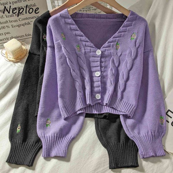 neploe flower embroidery twist patchwork sweater autumn chic button knitted cardigan sweet cut all-match v-neck coat 210423, White
neploe flower embroidery twist patchwork sweater autumn chic button knitted cardigan sweet cut all-match v-neck coat 210423, White