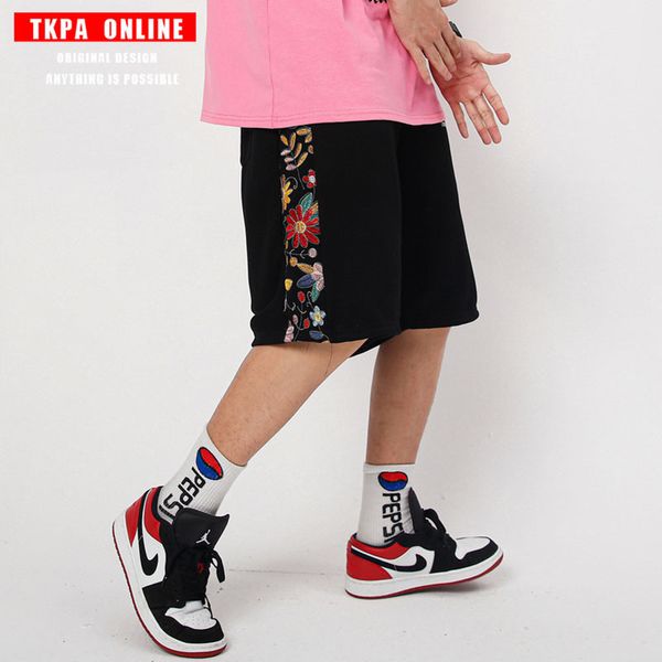 tkpa national trend embroidered casual shorts for men and women loose trend pants harajuku sports capris, White;black
tkpa national trend embroidered casual shorts for men and women loose trend pants harajuku sports capris, White;black