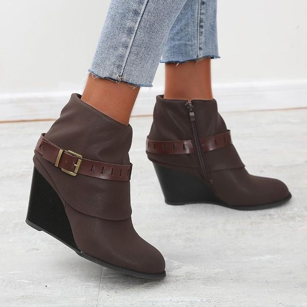 boots 2021 women ankle high heels pumps booties plus size autumn wedges pu leather shoes woman zapatos mujer sapato buckle, Black
boots 2021 women ankle high heels pumps booties plus size autumn wedges pu leather shoes woman zapatos mujer sapato buckle, Black
