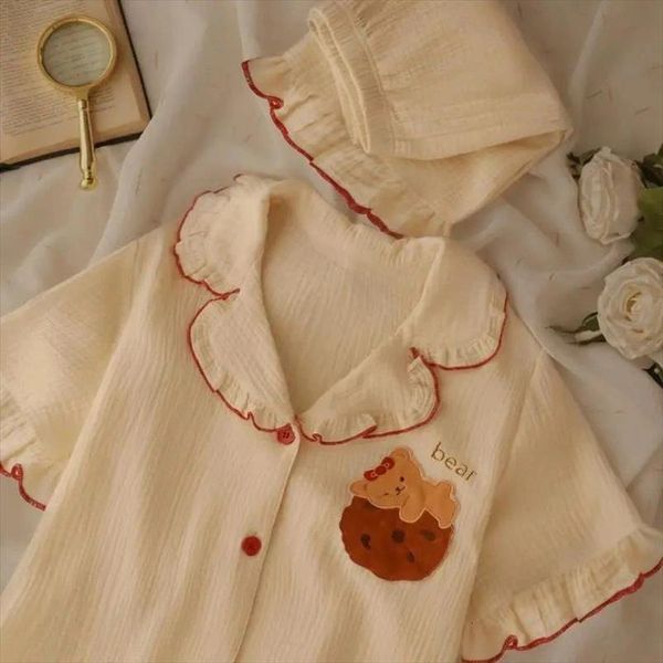 cotton pajamas girls kawaii womens sleepwears loungewear summer home clothes bear embroidery pijama female set woman 2 pieces pyjamas, Black;red
cotton pajamas girls kawaii womens sleepwears loungewear summer home clothes bear embroidery pijama female set woman 2 pieces pyjamas, Black;red