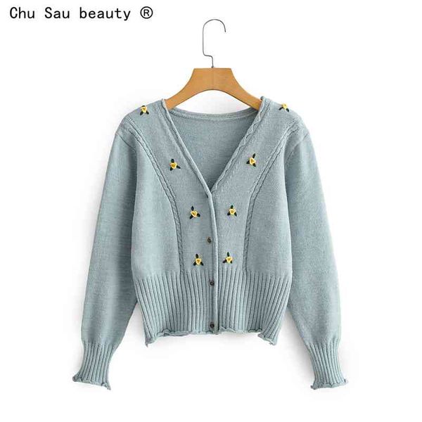 women sweater cardigan short outware spring autumn korean loose v-neck sweet embroidered knit coat 210514, White
women sweater cardigan short outware spring autumn korean loose v-neck sweet embroidered knit coat 210514, White