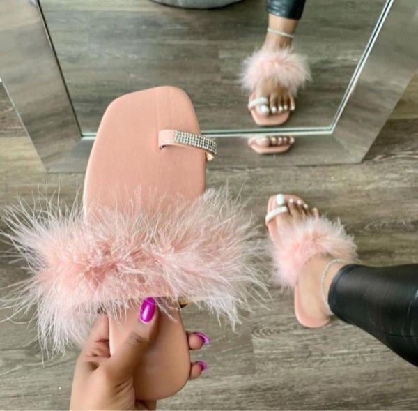 summer women ostrich hair fluffy outdoor leisure all-match sandals color printing single finger buckle rhinestone slippers, Black
summer women ostrich hair fluffy outdoor leisure all-match sandals color printing single finger buckle rhinestone slippers, Black