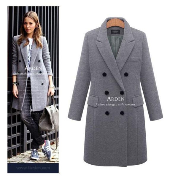 women's wool & blends winter women coats 2021 casual effects jackets woolen overcoat elegant double breasted long ladies coat plus size, Black
women's wool & blends winter women coats 2021 casual effects jackets woolen overcoat elegant double breasted long ladies coat plus size, Black