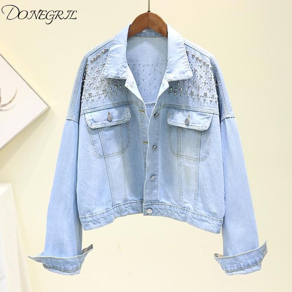 women's jackets vintage rivet cropped denim jacket female korean loose jeans women spring fashion coat 2021 autumn mujer, Black;brown
women's jackets vintage rivet cropped denim jacket female korean loose jeans women spring fashion coat 2021 autumn mujer, Black;brown