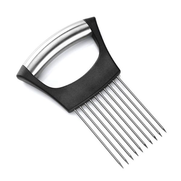 stainless steel kitchen gadgets onion slicer holder tomato vegetables safe fork slicing cutting tools forks
stainless steel kitchen gadgets onion slicer holder tomato vegetables safe fork slicing cutting tools forks