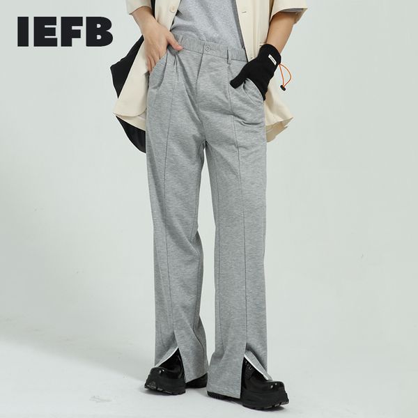 iefb men's korean streetwear grey straight pants split design simple casual suit pants black business trousers 9y6795 210524
iefb men's korean streetwear grey straight pants split design simple casual suit pants black business trousers 9y6795 210524