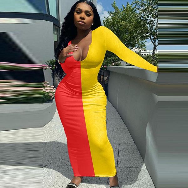 casual dresses contrast color patchwork knitted long dress women u-neck sleeve package hip autumn body-shaping sporty vestidos, Black;gray
casual dresses contrast color patchwork knitted long dress women u-neck sleeve package hip autumn body-shaping sporty vestidos, Black;gray