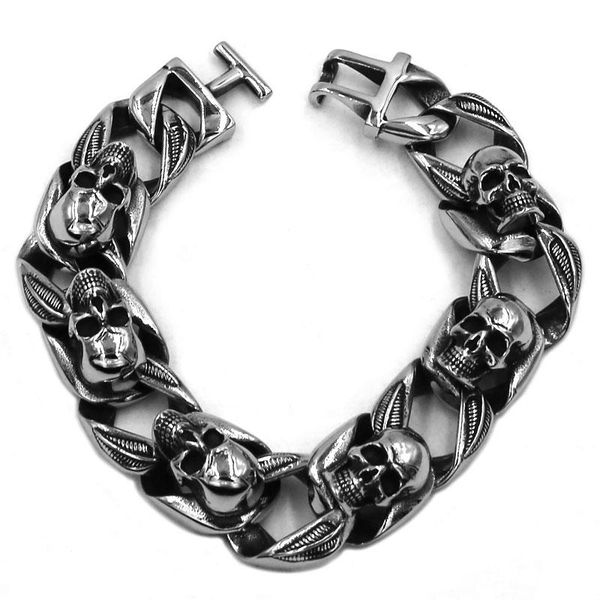 gothic biker skull bracelet stainless steel titanium jewelry punk cool motorc mens boys wholesale sjb0351a link, chain, Black
gothic biker skull bracelet stainless steel titanium jewelry punk cool motorc mens boys wholesale sjb0351a link, chain, Black