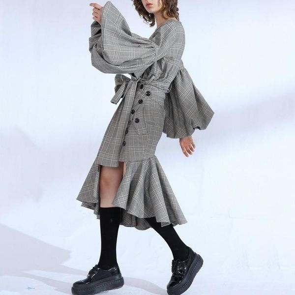 to gladself plaid two piece sets women lantern sleeve blouse female lace up high waist ruffle midi skirt suits 2021 autumn women's pan, White
to gladself plaid two piece sets women lantern sleeve blouse female lace up high waist ruffle midi skirt suits 2021 autumn women's pan, White