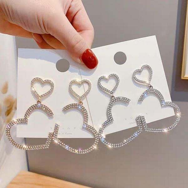 crystal rhinestone heart tassel earrings fashion hollow for women wedding party brincos fantaisie femme drop dangle & chandelier, Silver
crystal rhinestone heart tassel earrings fashion hollow for women wedding party brincos fantaisie femme drop dangle & chandelier, Silver