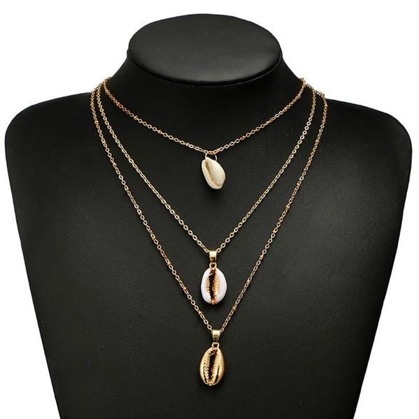 pendant necklaces three layers of shell necklace natural gold cowrie women friend cowry seashell bohemian jewelry, Silver
pendant necklaces three layers of shell necklace natural gold cowrie women friend cowry seashell bohemian jewelry, Silver