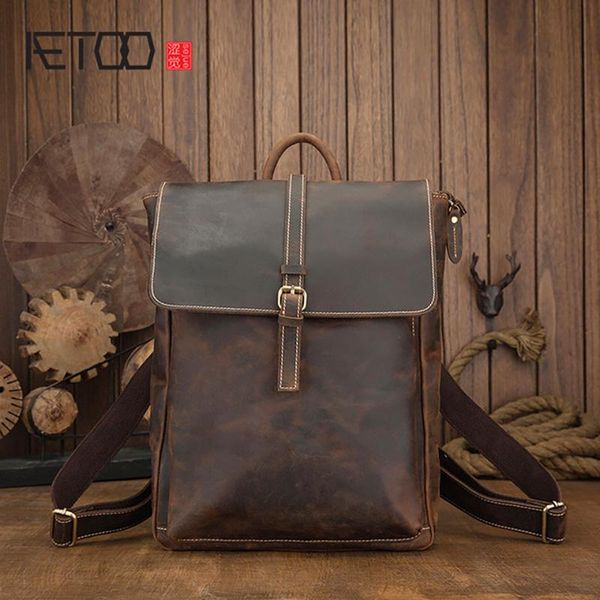 backpack aetoo first layer cowhide backpack, men's leather travel crazy horse leisure computer bag
backpack aetoo first layer cowhide backpack, men's leather travel crazy horse leisure computer bag