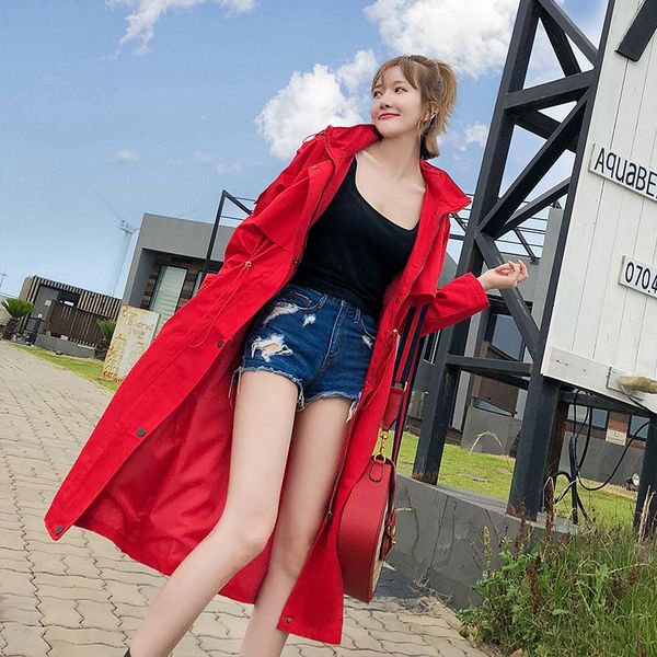 women's trench coats spring autumn hooded coat 2021 style casual full sleeve solid color windbreaker slim loose female, Tan;black
women's trench coats spring autumn hooded coat 2021 style casual full sleeve solid color windbreaker slim loose female, Tan;black