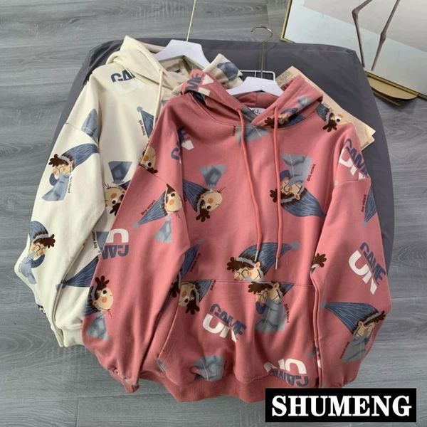 women's hoodies & sweatshirts autumn 2021 terry cotton long sleeve hooded loose full printed student girl cute sweatshirt casual pullov, Black
women's hoodies & sweatshirts autumn 2021 terry cotton long sleeve hooded loose full printed student girl cute sweatshirt casual pullov, Black