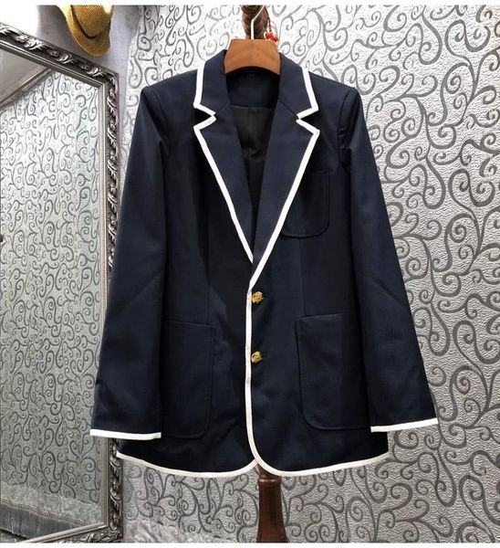 women's suits & blazers blazer coats 2021 autumn winter jacket female notched collar white striped deco single breasted, White;black
women's suits & blazers blazer coats 2021 autumn winter jacket female notched collar white striped deco single breasted, White;black