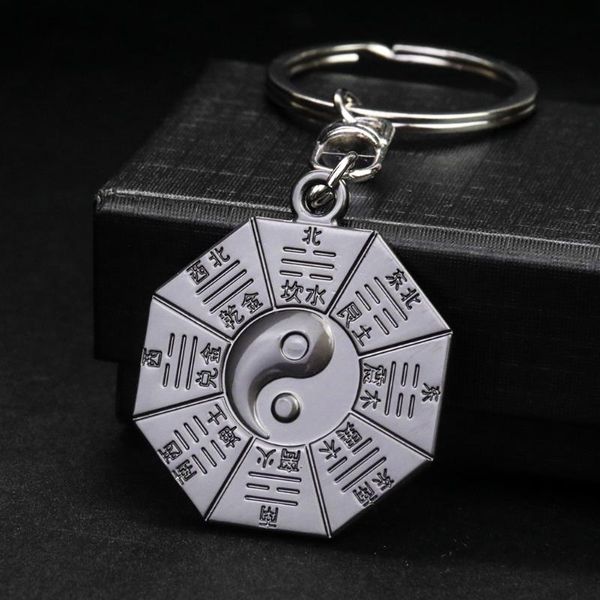 keychains retro chinese taoism divination astrology taiji bagua keychain defense grid pendant yin-yang amulet key chain ring man jewelry, Silver
keychains retro chinese taoism divination astrology taiji bagua keychain defense grid pendant yin-yang amulet key chain ring man jewelry, Silver