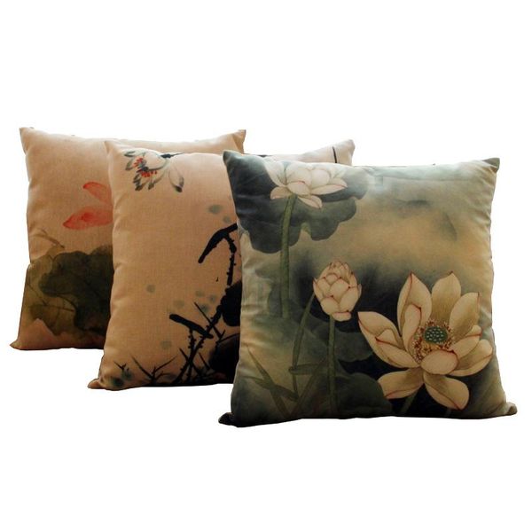 cushion/decorative pillow 450*450mm chinese style retro cotton and linen core cushion ink painting lotus sofa back pillowcase
cushion/decorative pillow 450*450mm chinese style retro cotton and linen core cushion ink painting lotus sofa back pillowcase